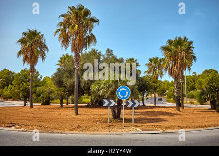 Roundabout on a sunny day, travel concept. Stock Photo