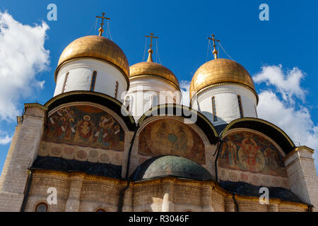 1479 Assumption Cathedral of the Kremlin, also known as Dormition Cathedral, Moscow, Russia. Architect - Aristotele Fioravanti. Stock Photo