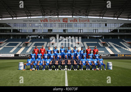 GHENT, BELGIUM - JULY 16 :  (Back row L-R) : Yannick Thoelen, Anthony Swolfs, Nicolas Raskin, Siebe Horemans, Roman Yaremchuk, Giorgi Chakvetadze, Thibault De Smet, Giorgi Beridze, Jari De Busser, Colin Coosemans.  (Middle row) : David Jonathan, Mamadou Sylla, Birger Verstraete, Thomas Foket, Anderson Esiti, Renato Neto, Sigurd Rosted, Igor Plastun, Samuel Kalu, Peter Olayinka, Stallone Limbombe.  (Front row) : Ofir Davidzada, Aboubakary Koita, Brecht Dejaegere, Moses Simon, Stijn Matthys (Assistant coach), Peter Balette (Assistant coach), Yves Vanderhaeghe (Head coach), Francky Vandendriessch Stock Photo