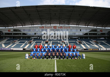 GHENT, BELGIUM - JULY 16 :  (Back row L-R) : Yannick Thoelen, Anthony Swolfs, Nicolas Raskin, Siebe Horemans, Roman Yaremchuk, Giorgi Chakvetadze, Thibault De Smet, Giorgi Beridze, Jari De Busser, Colin Coosemans.  (Middle row) : David Jonathan, Mamadou Sylla, Birger Verstraete, Thomas Foket, Anderson Esiti, Renato Neto, Sigurd Rosted, Igor Plastun, Samuel Kalu, Peter Olayinka, Stallone Limbombe.  (Front row) : Ofir Davidzada, Aboubakary Koita, Brecht Dejaegere, Moses Simon, Stijn Matthys (Assistant coach), Peter Balette (Assistant coach), Yves Vanderhaeghe (Head coach), Francky Vandendriessch Stock Photo