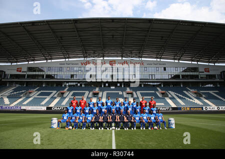 GHENT, BELGIUM - JULY 16 :  (Back row L-R) : Yannick Thoelen, Anthony Swolfs, Nicolas Raskin, Siebe Horemans, Roman Yaremchuk, Giorgi Chakvetadze, Thibault De Smet, Giorgi Beridze, Jari De Busser, Colin Coosemans.  (Middle row) : David Jonathan, Mamadou Sylla, Birger Verstraete, Thomas Foket, Anderson Esiti, Renato Neto, Sigurd Rosted, Igor Plastun, Samuel Kalu, Peter Olayinka, Stallone Limbombe.  (Front row) : Ofir Davidzada, Aboubakary Koita, Brecht Dejaegere, Moses Simon, Stijn Matthys (Assistant coach), Peter Balette (Assistant coach), Yves Vanderhaeghe (Head coach), Francky Vandendriessch Stock Photo