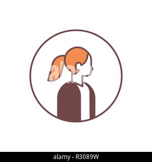 businesswoman avatar profile business woman office worker concept female cartoon character portrait line isolated Stock Vector