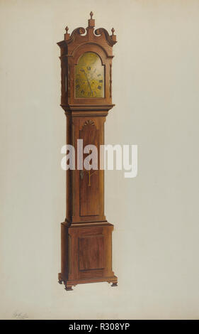 Tall Clock. Dated: c. 1938. Dimensions: overall: 70.5 x 48.9 cm (27 3/4 x 19 1/4 in.)  Original IAD Object: none given. Medium: watercolor, colored pencil, pen and ink, and graphite on paperboard. Museum: National Gallery of Art, Washington DC. Author: Ferdinand Cartier. Stock Photo