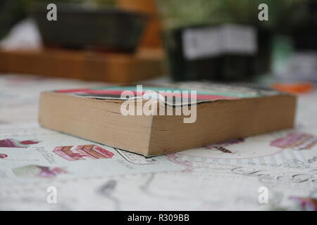 Old dog-eared paperback book Stock Photo