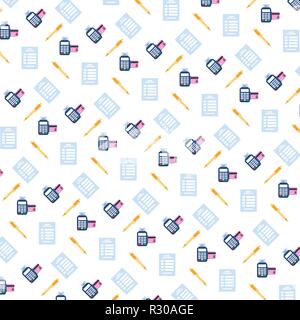 shopping icons seamless pattern payment terminal credit card white background flat Stock Vector