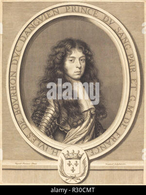 Jules, Duc d'Enghien. Dated: 1661. Medium: engraving. Museum: National Gallery of Art, Washington DC. Author: Robert Nanteuil after Pierre Mignard I. Stock Photo