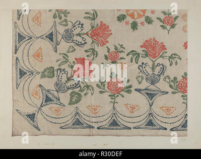Printed Textile. Dated: 1935/1942. Dimensions: overall: 52.5 x 68.7 cm (20 11/16 x 27 1/16 in.). Medium: watercolor and graphite on paperboard. Museum: National Gallery of Art, Washington DC. Author: Edward Kibbee. Stock Photo