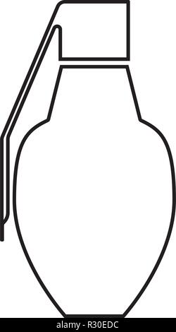 Grenade icon black color vector I flat style simple image outline Stock Vector