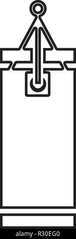 Punching bag icon black color vector I flat style simple image outline Stock Vector
