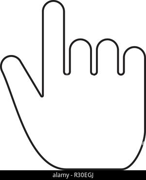 Hand point select declare index finger forefinger for click concept pushing choose icon black color vector I flat style simple image outlin Stock Vector