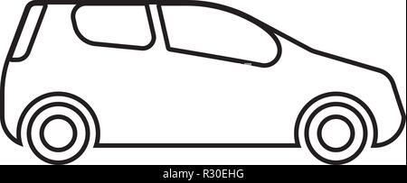 Mini car Compact shape for travel racing icon black color vector I flat style simple image outline Stock Vector