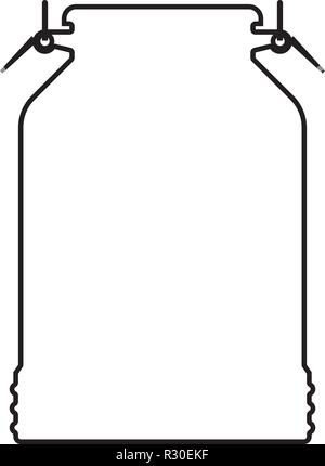 Milk can container icon black color vector I flat style simple image outline Stock Vector