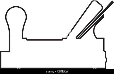 Jointer plane with wood icon black color vector I flat style simple image outline Stock Vector