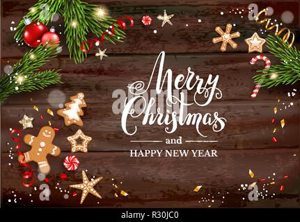 Holiday gingerbreads card Stock Vector