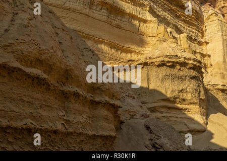 Wall of Canyons in the Namibe Desert. With sun. Africa. Angola Stock Photo