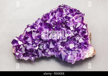 Sharp and detailed Amethyst stone detail - a violet variety of a quartz Stock Photo