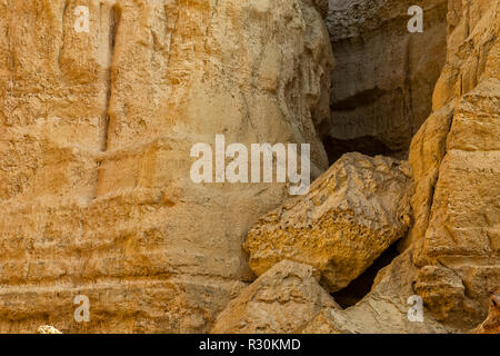 Wall of Canyons in the Namibe Desert. With sun. Africa. Angola Stock Photo