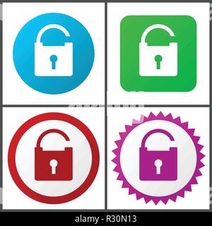 Padlock vector icons set in eps 10 Stock Vector
