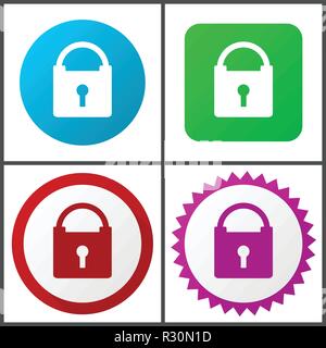 Padlock vector icons set in eps 10 Stock Vector