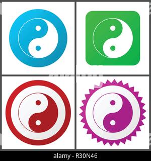Ying yang vector icons set in eps 10 Stock Vector