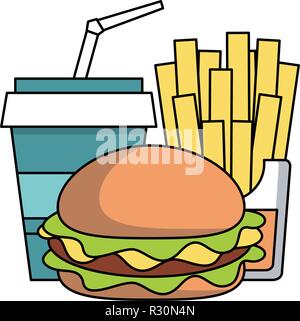 Fast food combo Stock Vector