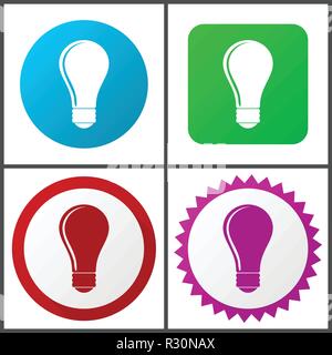 Bulb vector icons set in eps 10 Stock Vector