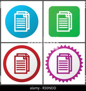 Document vector icons set in eps 10 Stock Vector