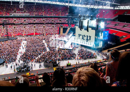 LONDON - JUN 23: Taylor Swift performs in concert at Wembley Stadium on June 23, 2018 in London, United Kingdom. Stock Photo