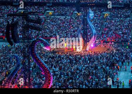 LONDON - JUN 23: Taylor Swift performs in concert at Wembley Stadium on June 23, 2018 in London, United Kingdom. Stock Photo