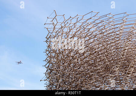 LONDON - JUN 24: The Hive, an aluminum construction located at Kew Gardens on June 24, 2018 in London, United Kingdom. Stock Photo
