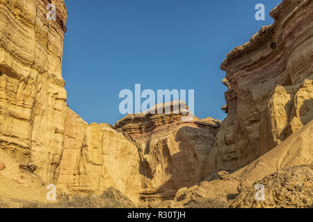 Canyons in the Namibe Desert. With sun. Africa. Angola Stock Photo