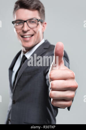 businessman pointing to the camera. Stock Photo