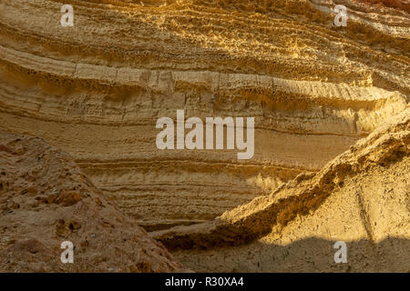 Wall of Canyons in the Namibe Desert. With sun. Africa. Angola Stock Photo