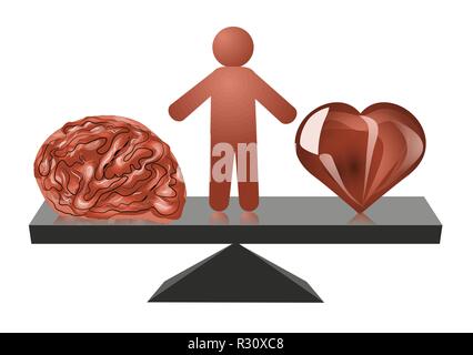 heart and mind, choice between heart and mind. 10 EPS Stock Vector