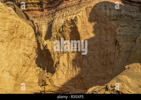Wall of Canyons in the Namibe Desert. With sun. Africa. Angola Stock Photo
