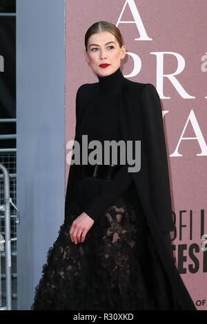 The BFI 62nd London Film Festival European Premiere of 'A Private War' held at the Cineworld Leicester Square - Arrivals  Featuring: Rosamund Pike Where: London, United Kingdom When: 20 Oct 2018 Credit: Mario Mitsis/WENN.com Stock Photo