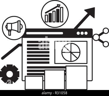 website diagram share statistics search engine optimization vector ...
