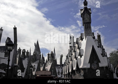 hogsmeade or snow in summer Stock Photo