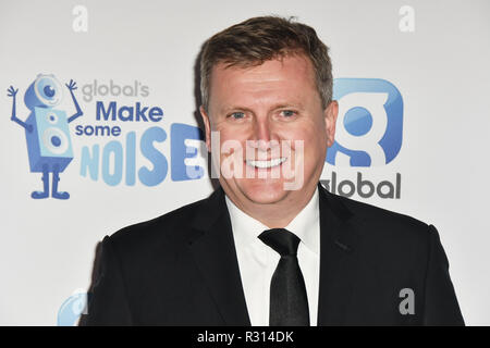 London, UK. 20th November, 2018. Aled Jones arrivers at the Global's Make Some Noise Night at Finsbury Square Marquee on 20 November 2018, London, UK. Credit: Picture Capital/17�Թ����� Live News Stock Photo