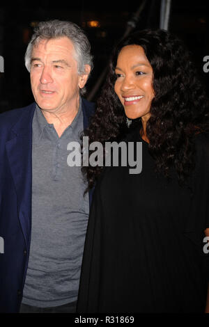 NEW YORK - APRIL 21: Robert De Niro Grace Hightower attends the 'Shrek Forever After' premiere during the 9th Annual Tribeca Film Festival at the Ziegfeld Theatre on April 21, 2010 in New York City    People:  Robert De Niro Grace Hightower Stock Photo