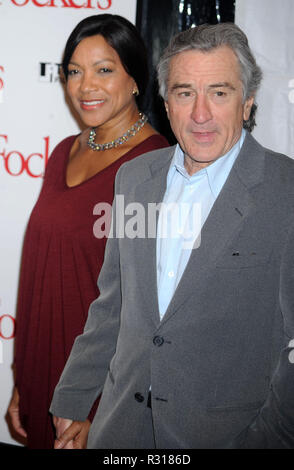 NEW YORK, NY - DECEMBER 15:  Robert De Niro Grace Hightower attends the World Premiere of 'Little Fockers' at the Ziegfeld Theatre on December 15, 2010 in New York City   People:  Robert De Niro Grace Hightower Stock Photo