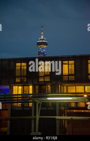 Johannesburg, South Africa, 20 November, 2018 The moon rises over Constitution Hill. The Constitutional Court is situated on Constitution Hill, where the Apartheid government in the past held prisoners, including Nelson Mandela. Credit: Eva-Lotta Jansson/Alamy Live News Stock Photo