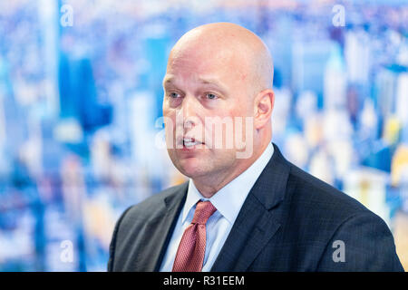 New York, USA. 21st Nov 2018. Acting Attorney General Matthew Whitaker speaking at the Joint Terrorism Task Force (JTTF) in New York City, New York on 21st November, 2018. Credit: Michael Brochstein/Alamy Live News Stock Photo