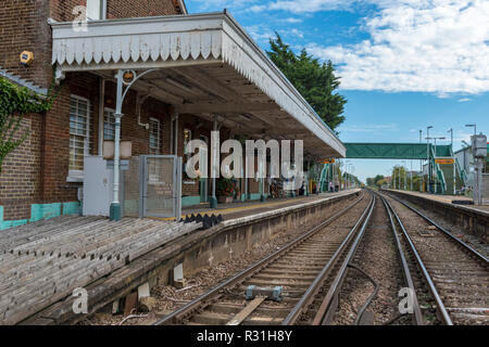 Angmering railway station in west sussex viewed from the level crossing ...