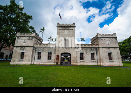 Iolani Barracks, Honolulu, Oahu, Hawaii, USA Stock Photo