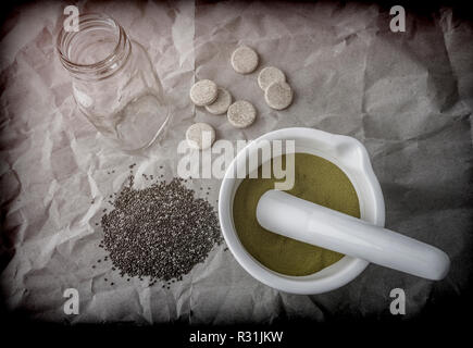 Elaboration of traditional medicine, conceptual image Stock Photo
