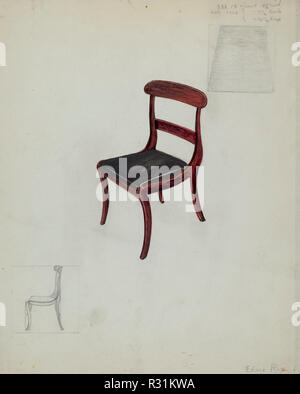 Side Chair. Dated: 1935/1942. Dimensions: overall: 28 x 22.8 cm (11 x 9 in.). Medium: watercolor and graphite on paper. Museum: National Gallery of Art, Washington DC. Author: Edna C. Rex. Stock Photo