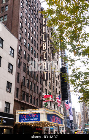 CBS Late Show Marquee at the Ed Sullivan Theater, NYC Stock Photo