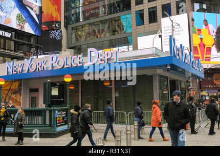 New York Police Department in Times Square, Midtown Manhattan, New York, NY, USA Stock Photo