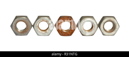 old screw nuts Stock Photo
